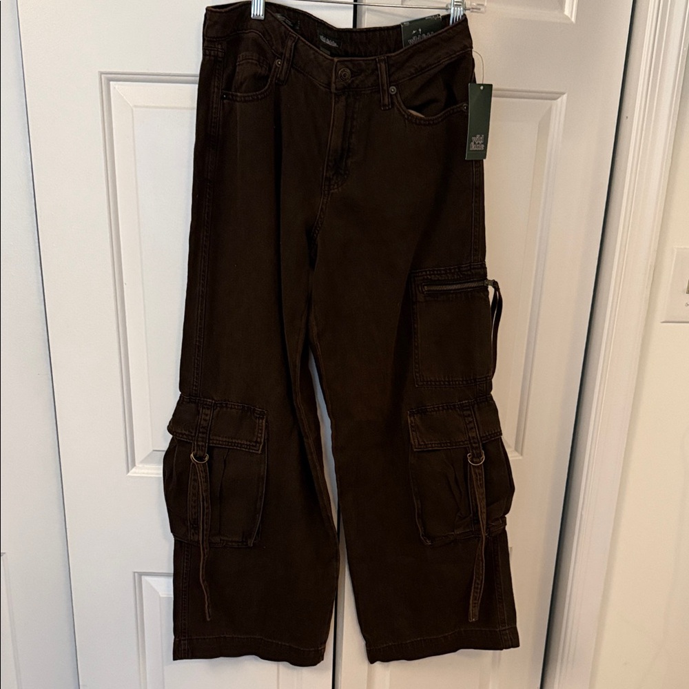 Wild Fable Chocolate Wide Leg Cargo Pants